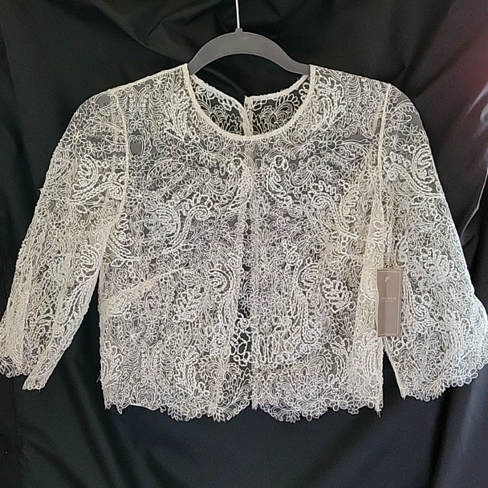 Jenny Yoo Lace Beaded Bolero - Wedding Gown Topper